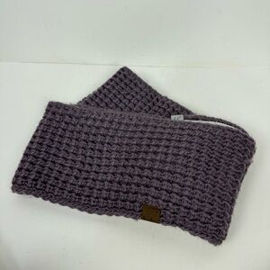 C.C. Collection Boutique Purple Knit Chunky Sherpa Lined Infinity Scarf Winter
